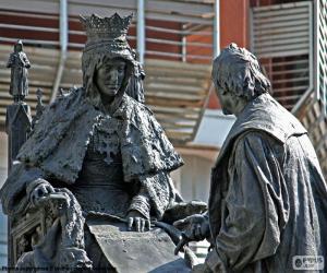 пазл Исабель ла Католика и Христофор Колумб